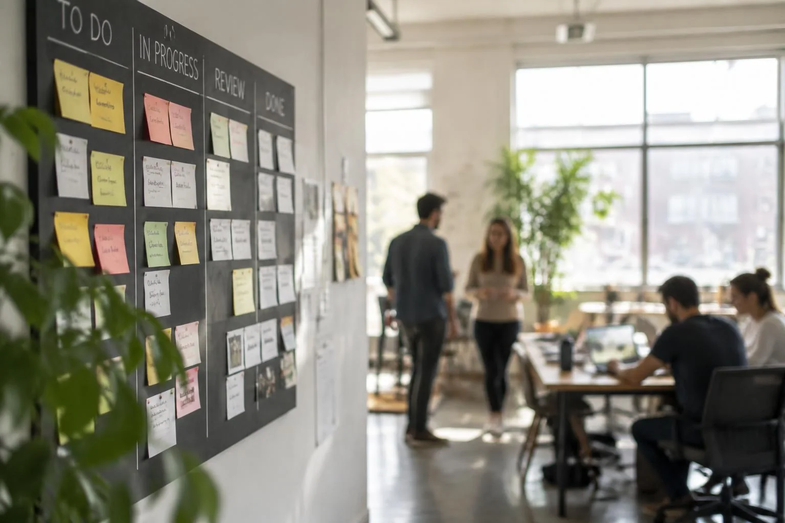 Agile delivery board with task cards