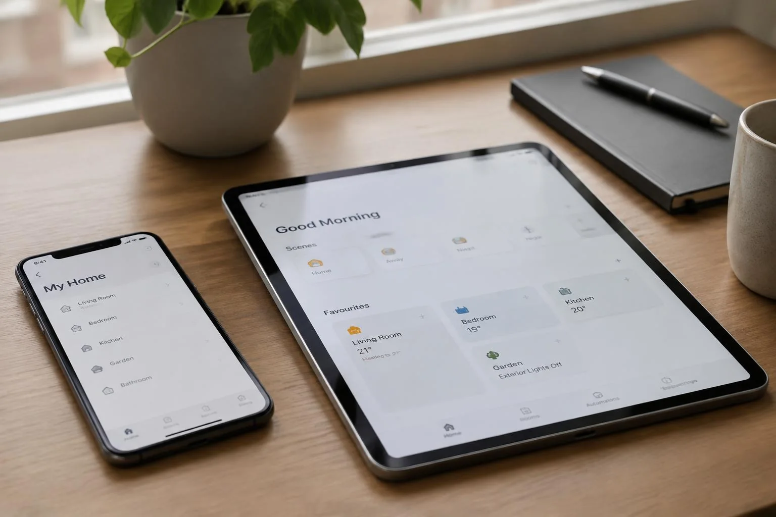 Mobile and tablet devices running an application